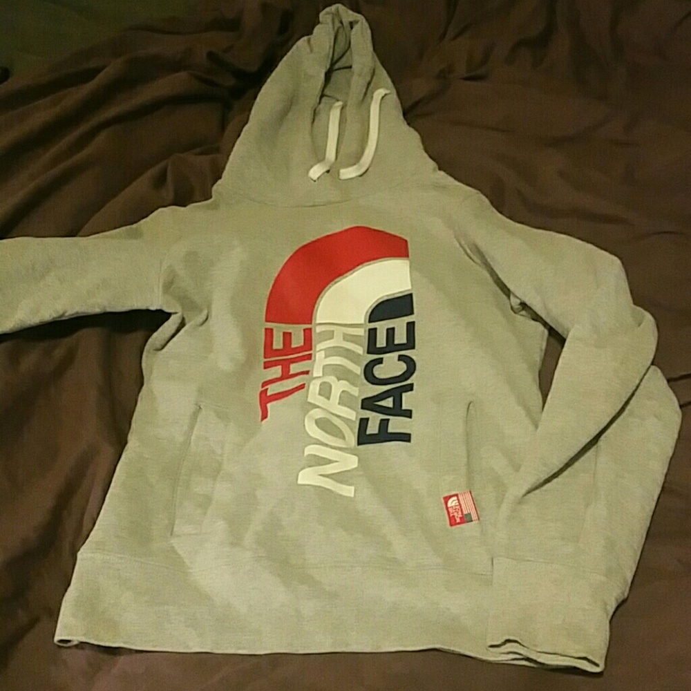 Gray north face hoodie